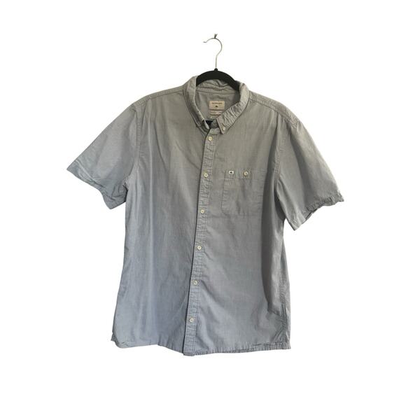 QUIKSILVER Men Medium Casual Button Shirt Regular Fit Short Slv Light Blue #6022 - Picture 1 of 8